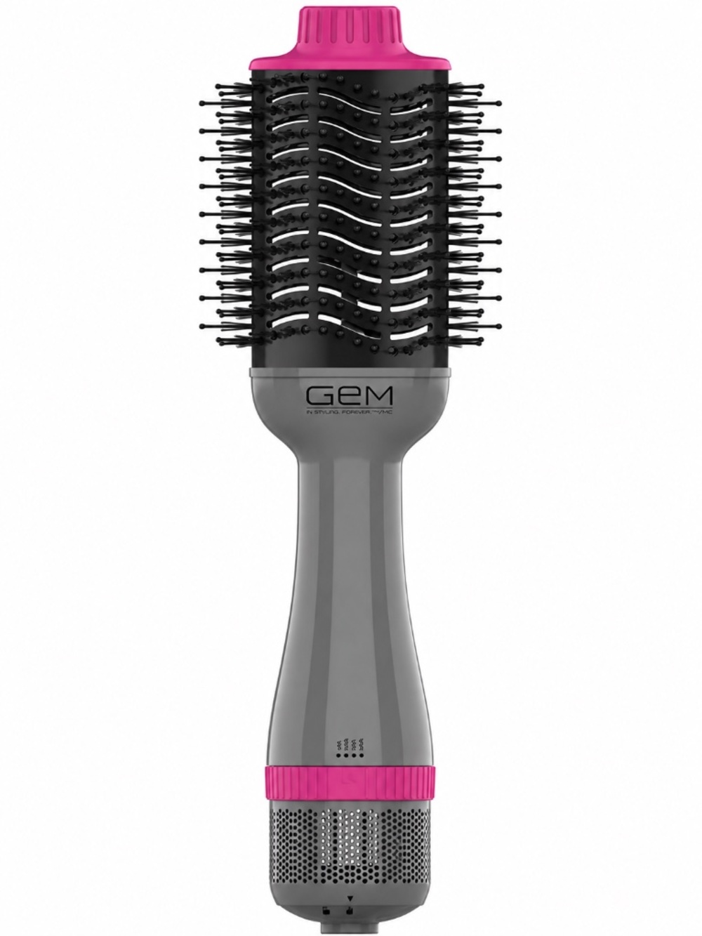 GEM Hot Air Styling Brush for Dry - Style - Volume, Gray and Pink